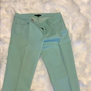 Mint green ankle fitted jeans